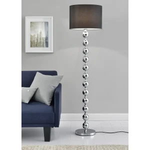 [lux.pro]® Elegant golvlampa - Spheric Black 1xE27 - 60W - krom/svart