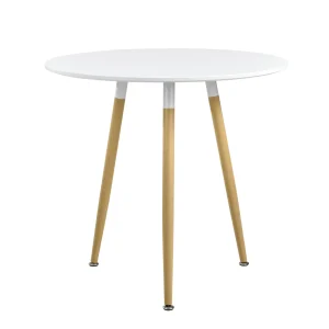 [en.casa]® Matbord Camille-ø80x75cm-vit