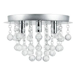 [lux.pro]® Stilig plafond - Trio-Ø28cm-metall-plast kristall-krom / silver