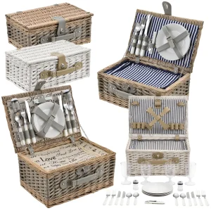 [casa.pro]® Picknickkorg med integrerat kylbox, tallrikar, bestick-olika färger och mått
