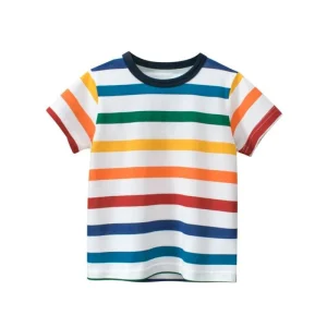 Barn T-shirt i Mjuk Bomull – Randig Design