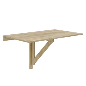 [en.casa]® Väggmonterat klaffbord-Sonoma ekfärgad-100x60x58cm