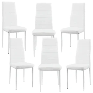 [en.casa]® Matstol/Stol-set 6-Konstläder-i olika färger-96x43x52cm