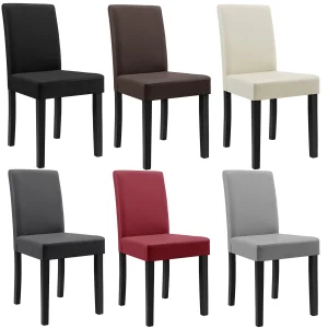 [en.casa]® Matstol/Konferensstol/Stol-Konstläder-set 6-i olika färger-90x37-42x48cm