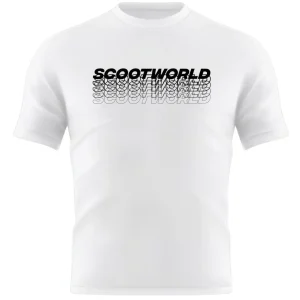ScootWorld Repeat Logo Tshirt - Vit