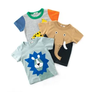 3 pack Barn T-Shirt med tre olika djurmotiv  100 % Bomull